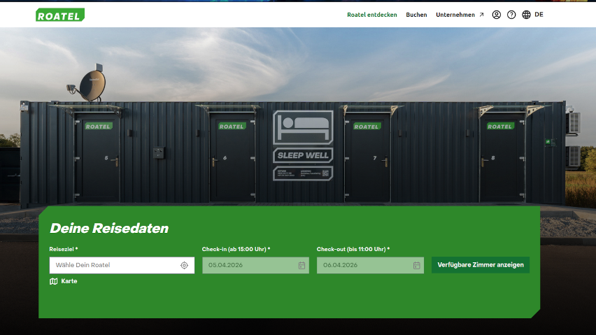 Buchung auf der Webseite