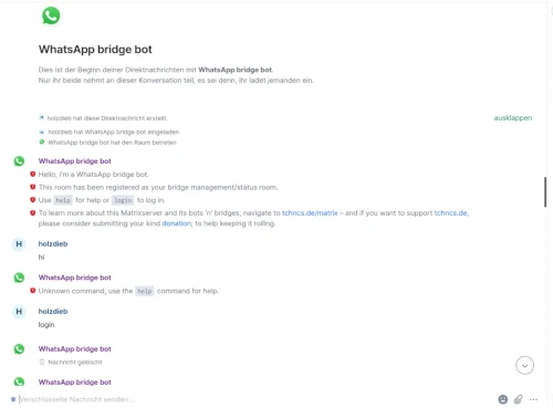 Gespräch mit dem Bot