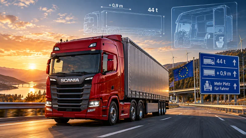 Featured image of post Die Zukunft der Lkw: Mehr Gewicht, längere Fahrzeuge und endlich mehr Platz für Fahrer?