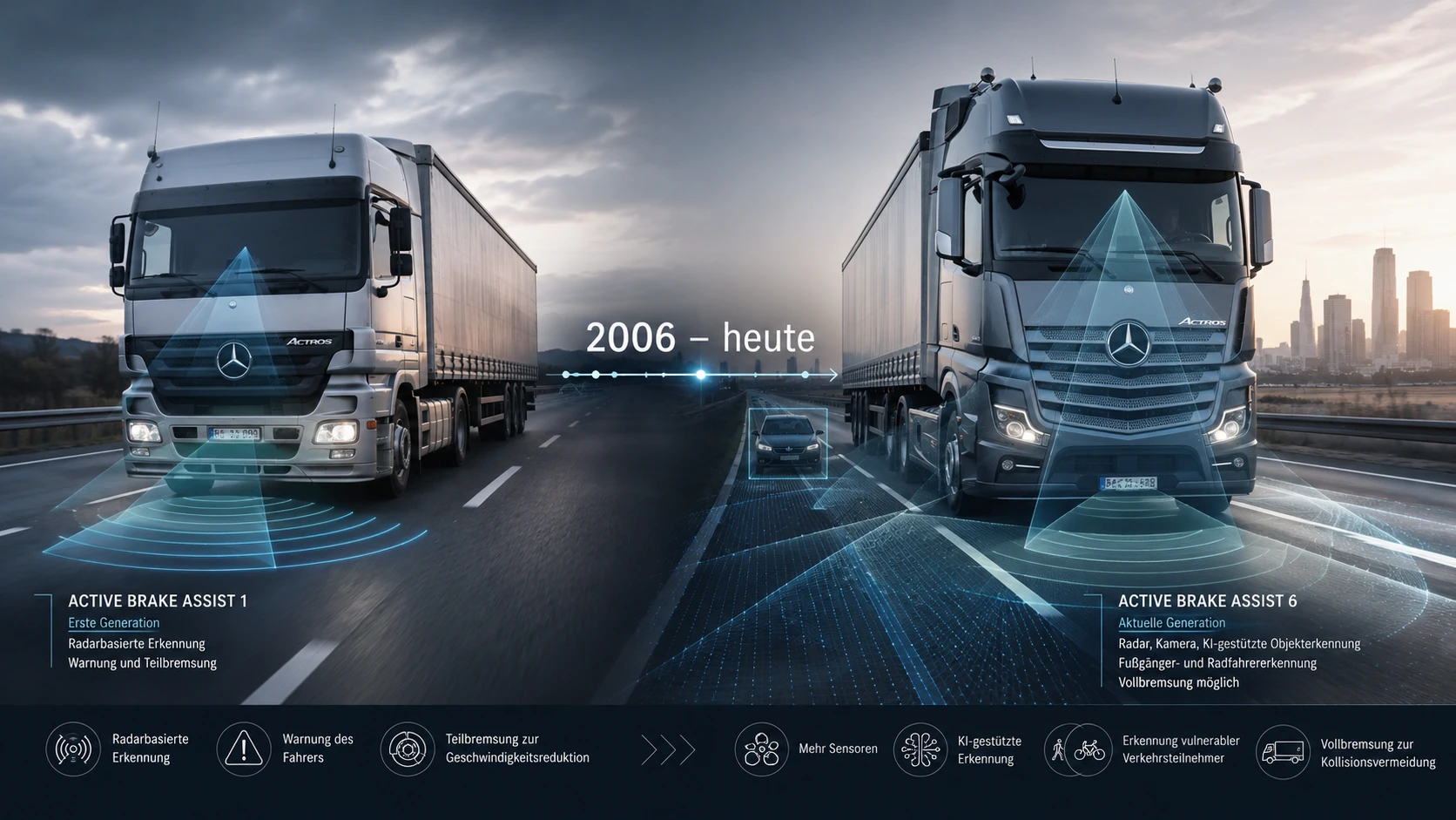 Notbremsassistent im Lkw: Wie aus einer Innovation ein Pflichtsystem wurde