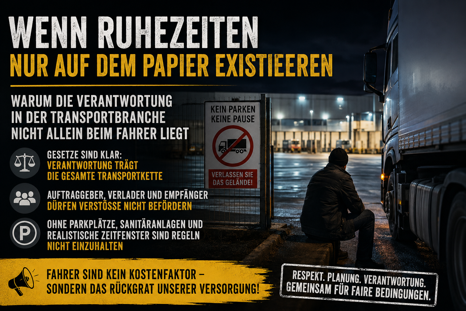 Featured image of post Wenn Ruhezeiten nur auf dem Papier existieren – Verantwortung der Transportkette bei Lenk- und Ruhezeiten