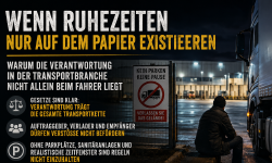Featured image of post Wenn Ruhezeiten nur auf dem Papier existieren – Verantwortung der Transportkette bei Lenk- und Ruhezeiten