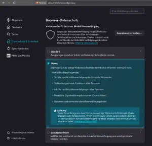 Browser Datenschutzeinstellungen