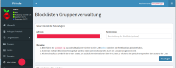 Filterlisten in Pi-Hole