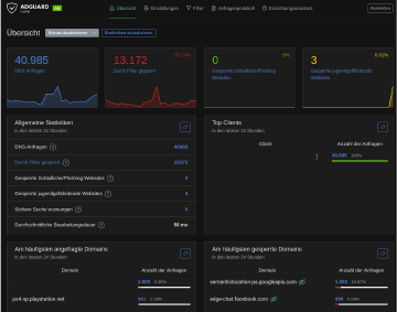 Weboberlfäche von AdGuard Home